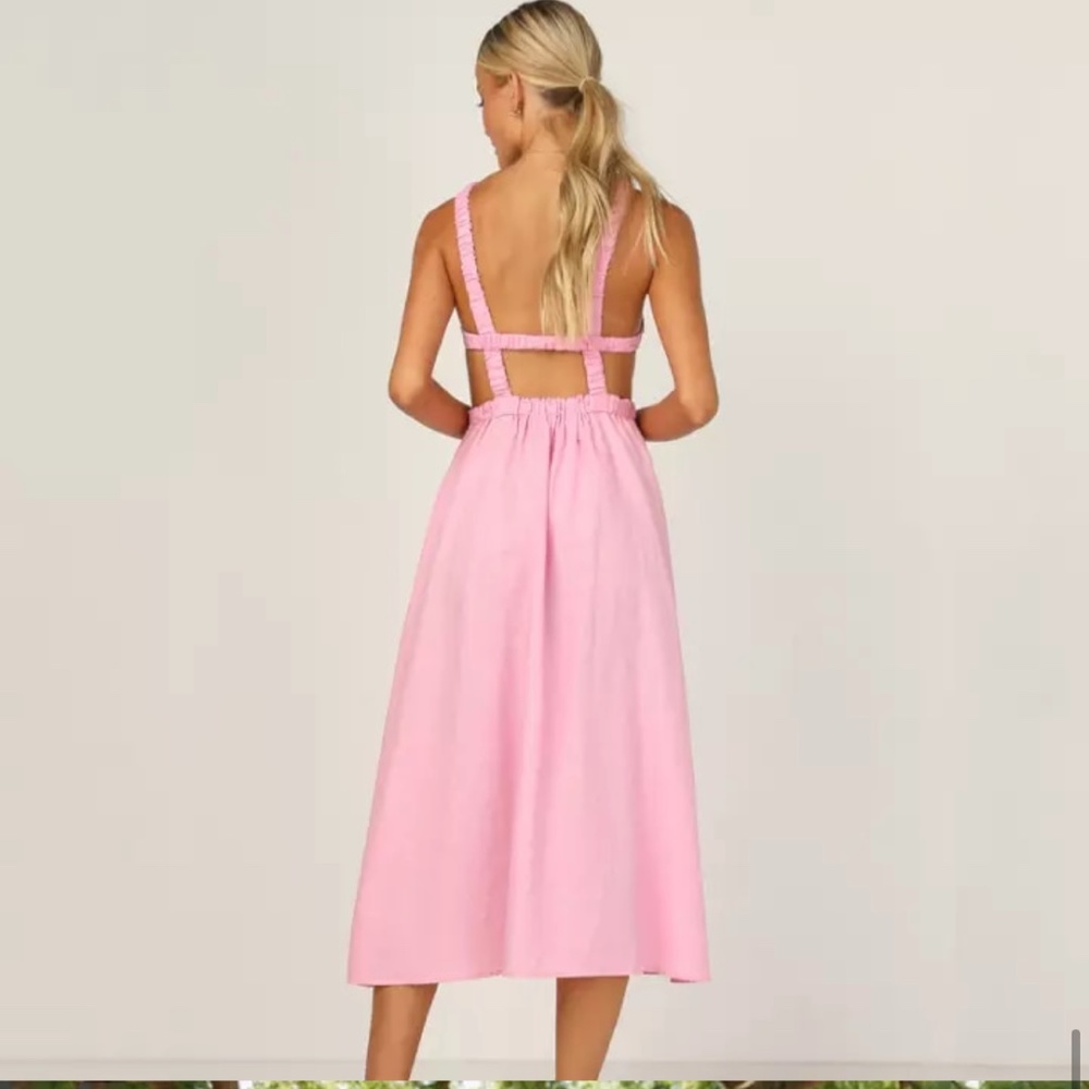 Amita pink open back dress - Picture 2 of 4